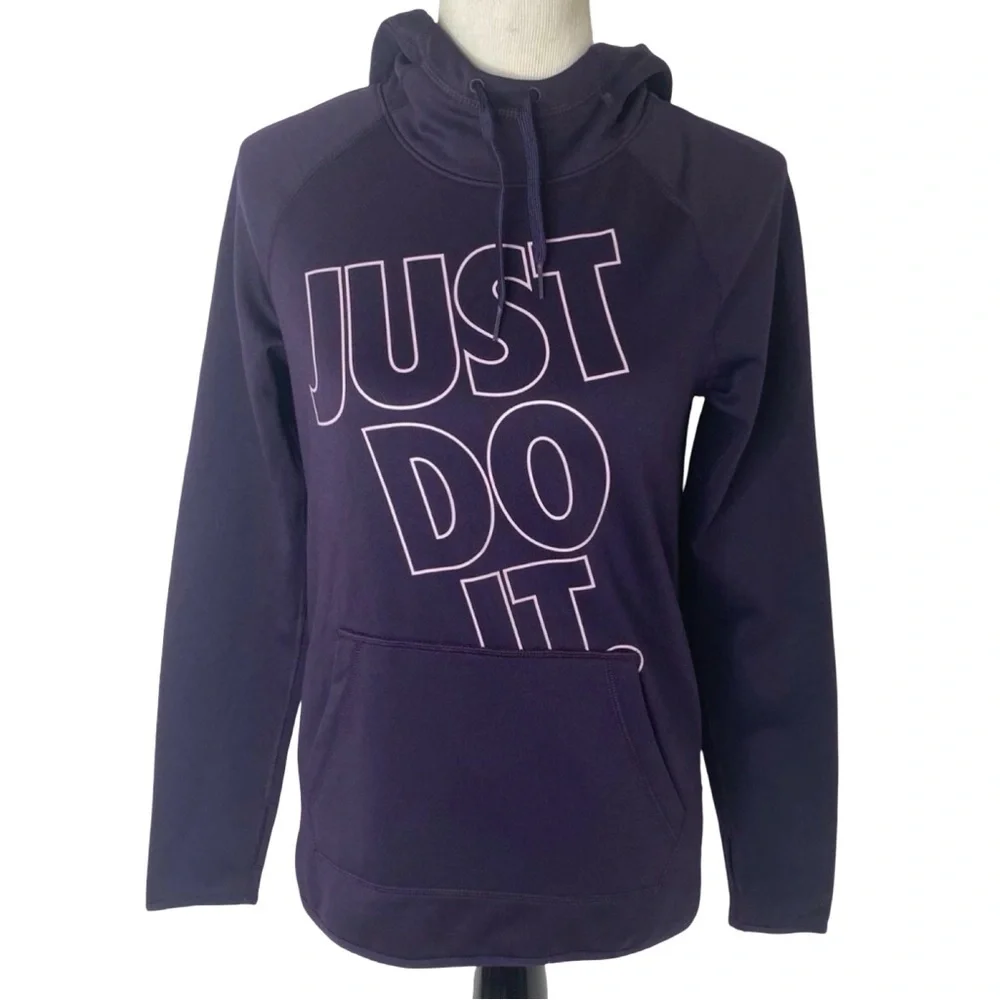 Nike Plum Purple “Just Do It” Therma-FIT Hoodie Women’s Small